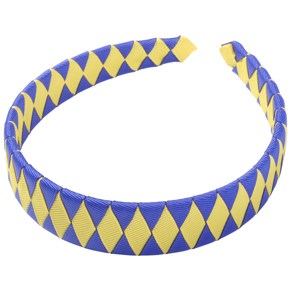 School Hair Accessories cobalt royal blue and yellow Woven Headband