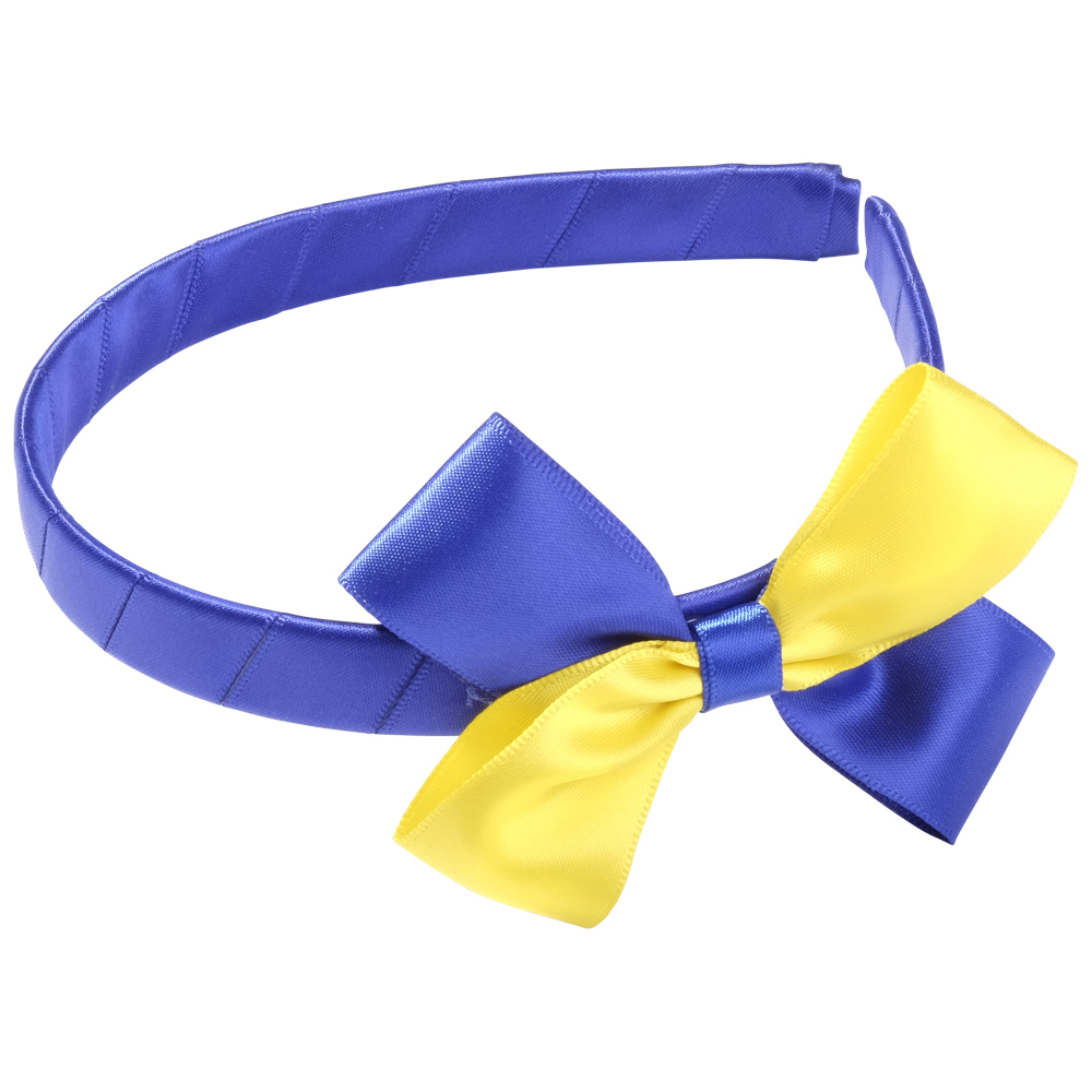 School Hair Accessories cobalt royal blue and yellow bow headband