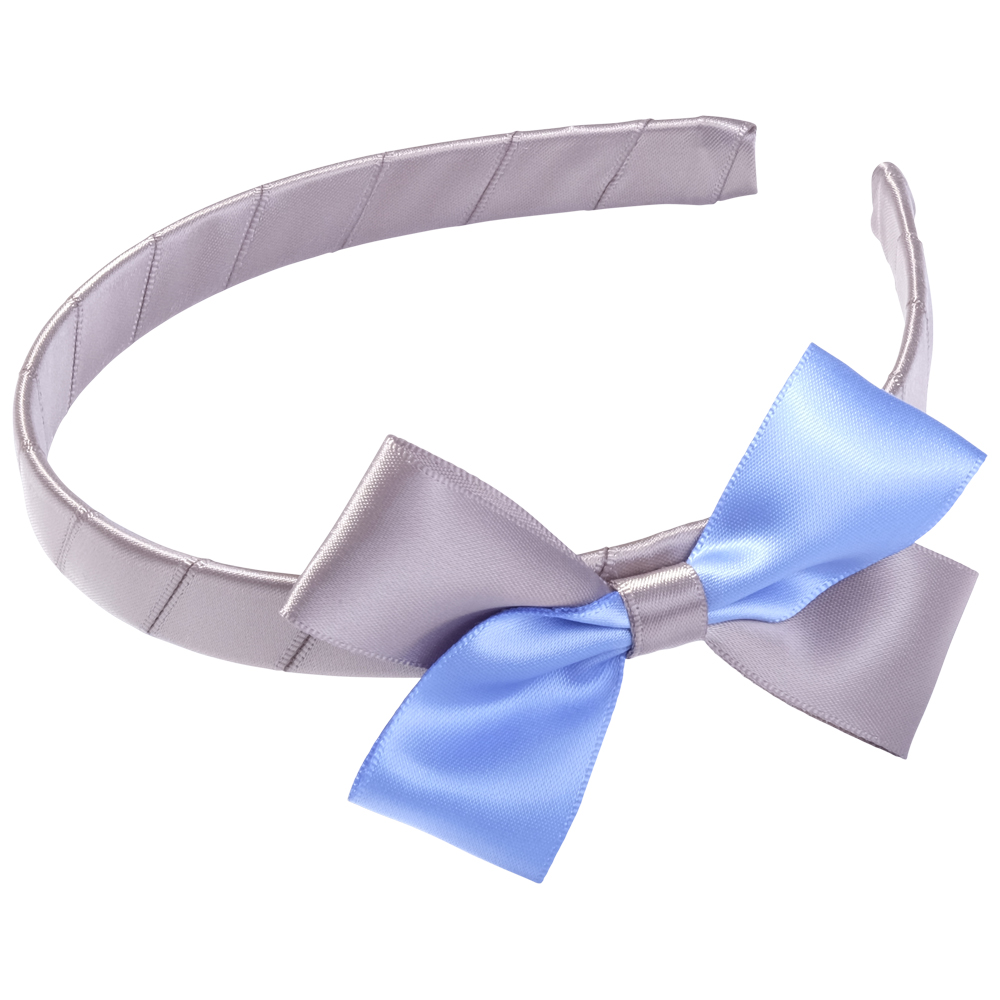 School Hair Accessories grey and sky blue bow headband