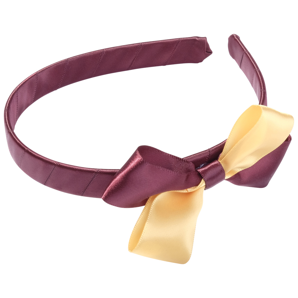 School Hair Accessories burgundy and gold bow headband