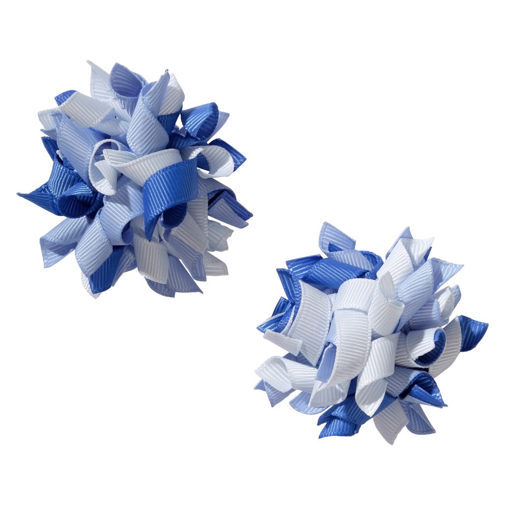 School hair accessories Korker bow hair clips light blue mix