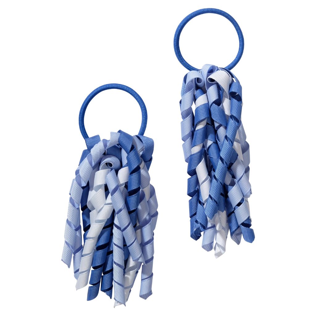 School hair accessories Korker Elastic hair bands sky blue mix